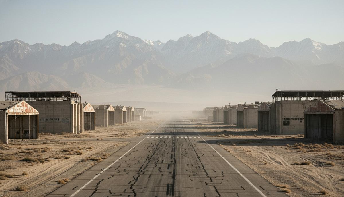 Баграмский гамбит Трампа: почему США не смогут вернуться в Афганистан Пустая взлетно-посадочная полоса заброшенной авиабазы Баграм в Афганистане на фоне горной цепи Гиндукуш.