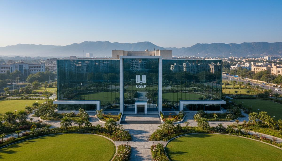 От политики к людям: как США и Пакистан перезагружают отношения Современное здание Американо-пакистанского образовательного фонда (USEFP) в Исламабаде на фоне холмов Маргалла.