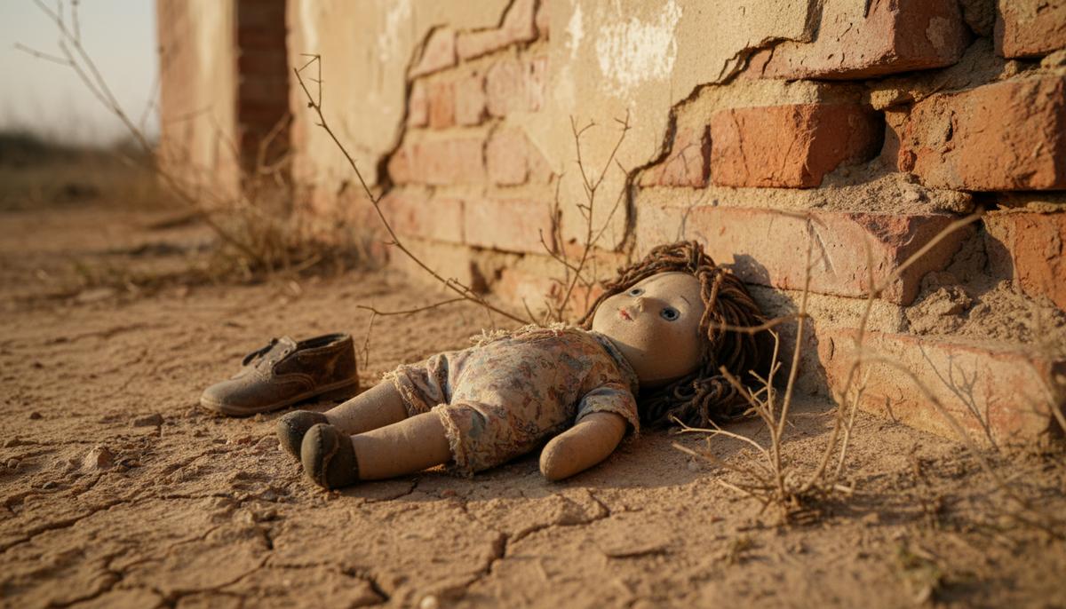 Пенджаб поднимает брачный возраст до 18 лет: надежда для тысяч девочек Старая, потрепанная кукла лежит на пыльной земле у кирпичной стены деревенского дома в Пакистане.
