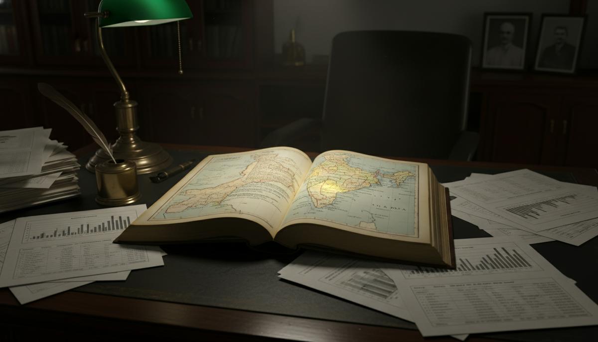 Тихий бунт на юге Индии: как штат Тамилнад оспаривает власть Нью-Дели Открытая книга Конституции Индии на темном столе, поверх которой лежит карта страны с подсвеченным штатом Тамилнад.