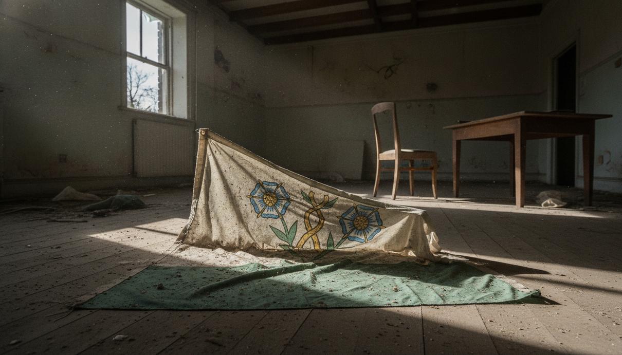 Партия «Тринамул Конгресс» в Индии раскололась после поражения на выборах Разорванный политический флаг партии «Тринамул Конгресс» с символом двух цветков лежит на полу в заброшенном помещении.